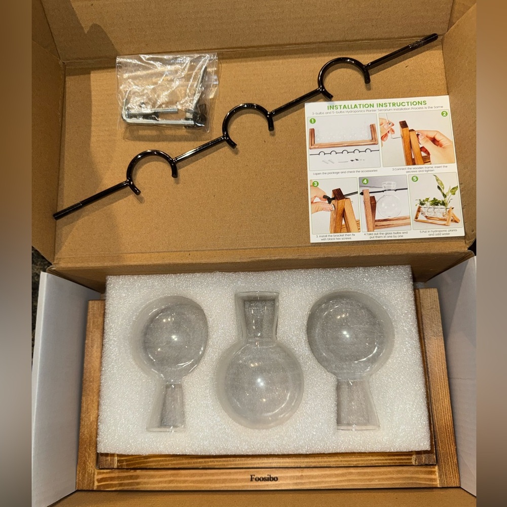 Glass & Wooden Triple Propagation Station